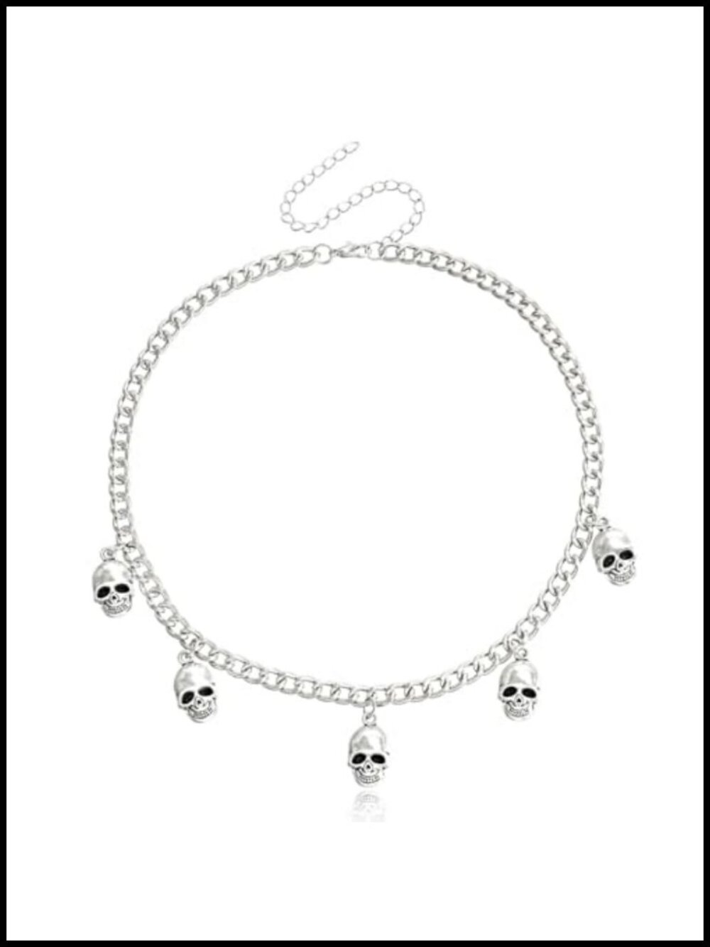Gothic Skull Choker Necklace Alloy Skeleton Pendant Punk Halloween Jewelry